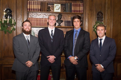 Students Taylor Bartlett, Tommy Knapp, Gregg Sanchez and Jake Allbaugh won with their business plan Watermark Students Taylor Bartlett, Tommy Knapp, Gregg Sanchez and Jake Allbaugh won with their business plan Watermark
