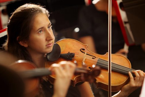 Sarah Shasberger Pfister performs with the Carnevale String Quartet from Bulgaria