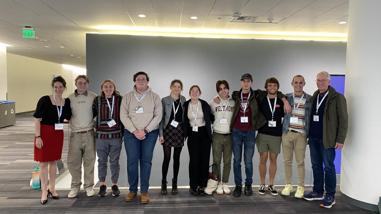 Mathematics students at event