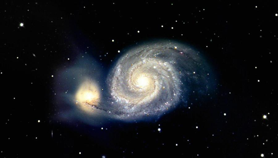 The Whirlpool Galaxy in a photo taken by the Keck Telescope